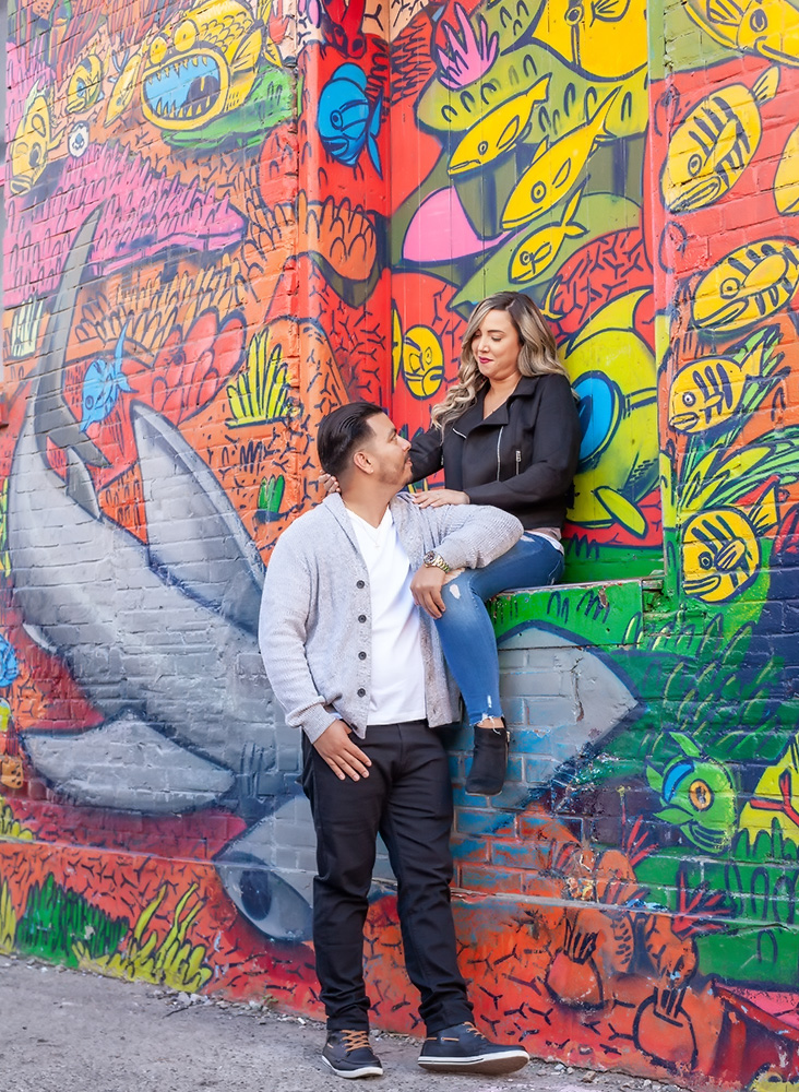 Engagement photography Graffiti Alley
